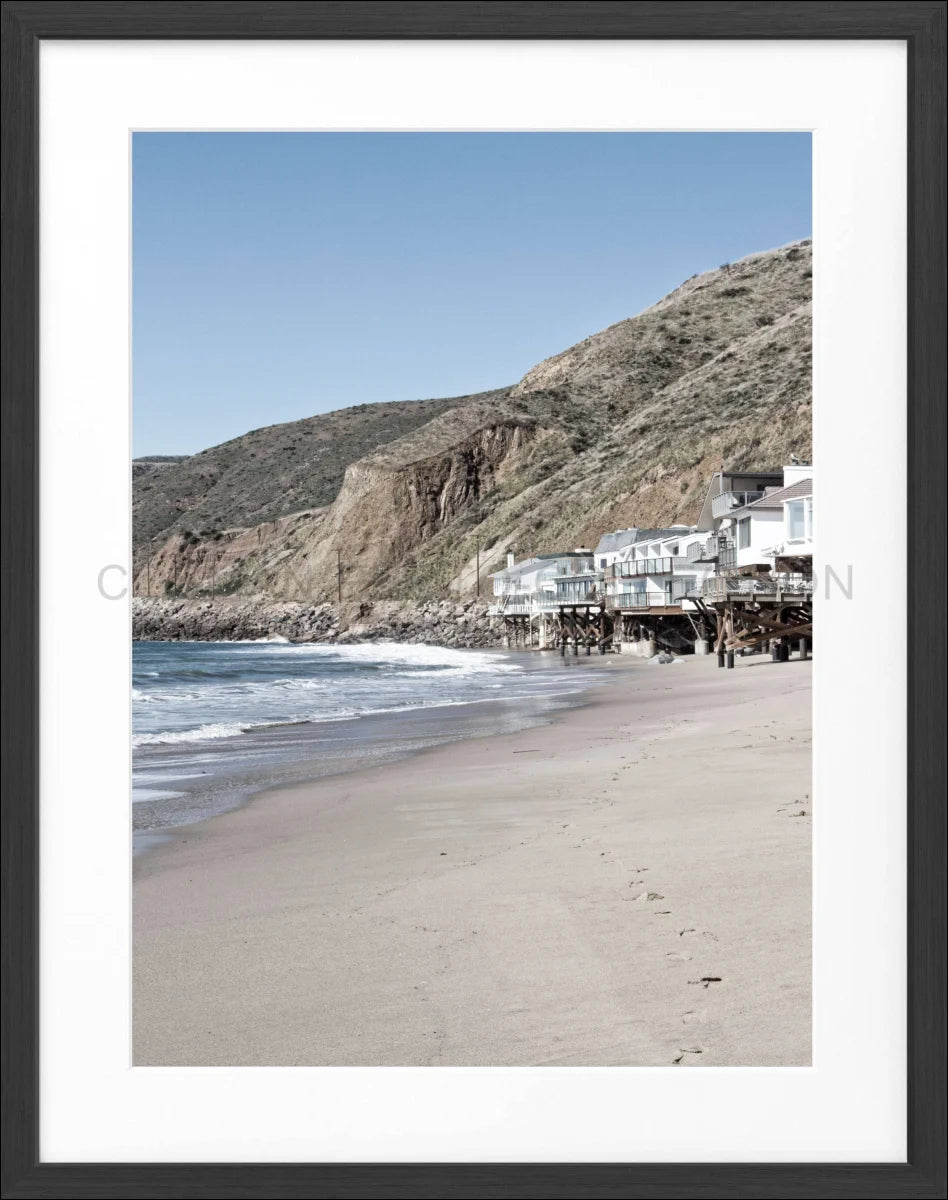 Poster mit Rahmen Kalifornien Malibu ’Beach House’ K58