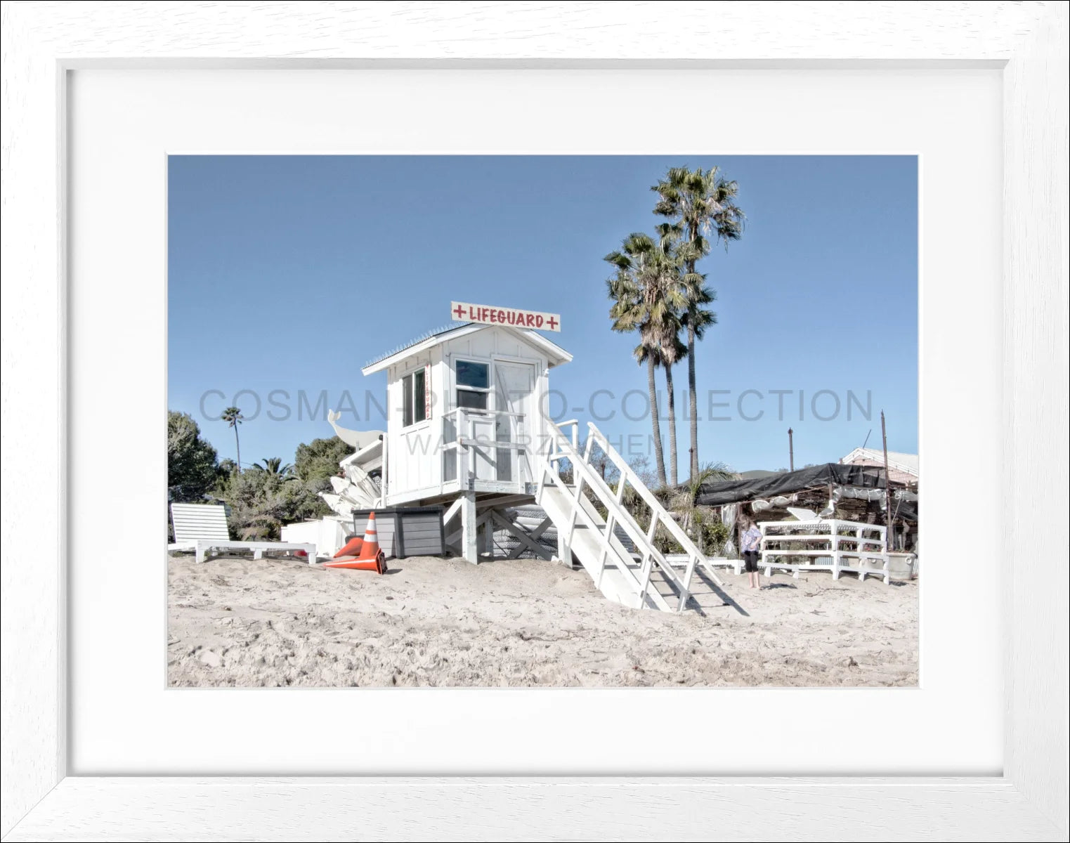 Poster mit Rahmen Kalifornien Malibu ’Beach Lifeguard’ K72