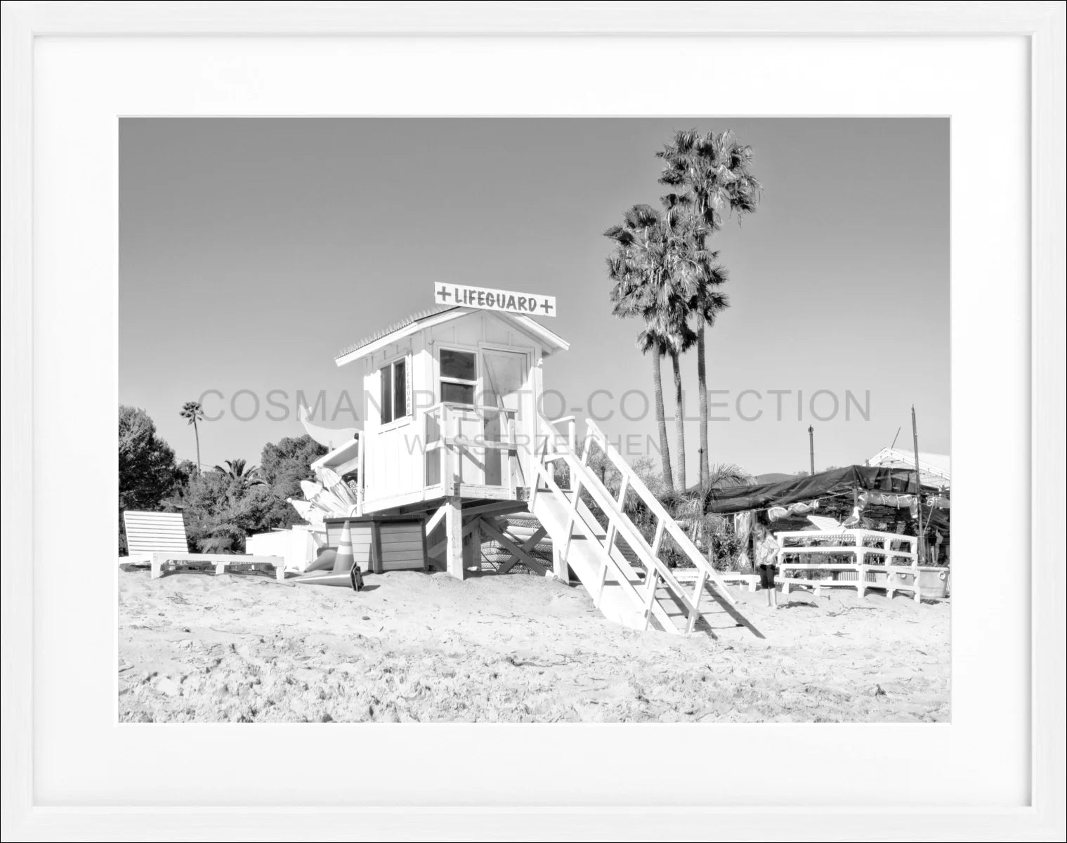 Poster mit Rahmen Kalifornien Malibu ’Beach Lifeguard’ K72