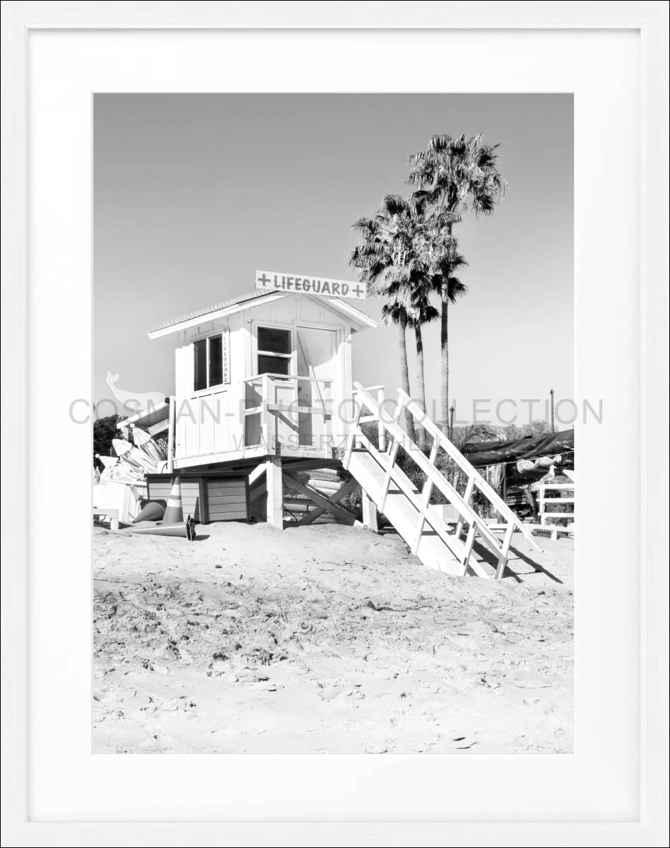 Poster mit Rahmen Kalifornien Malibu ’Beach Lifeguard’ K73