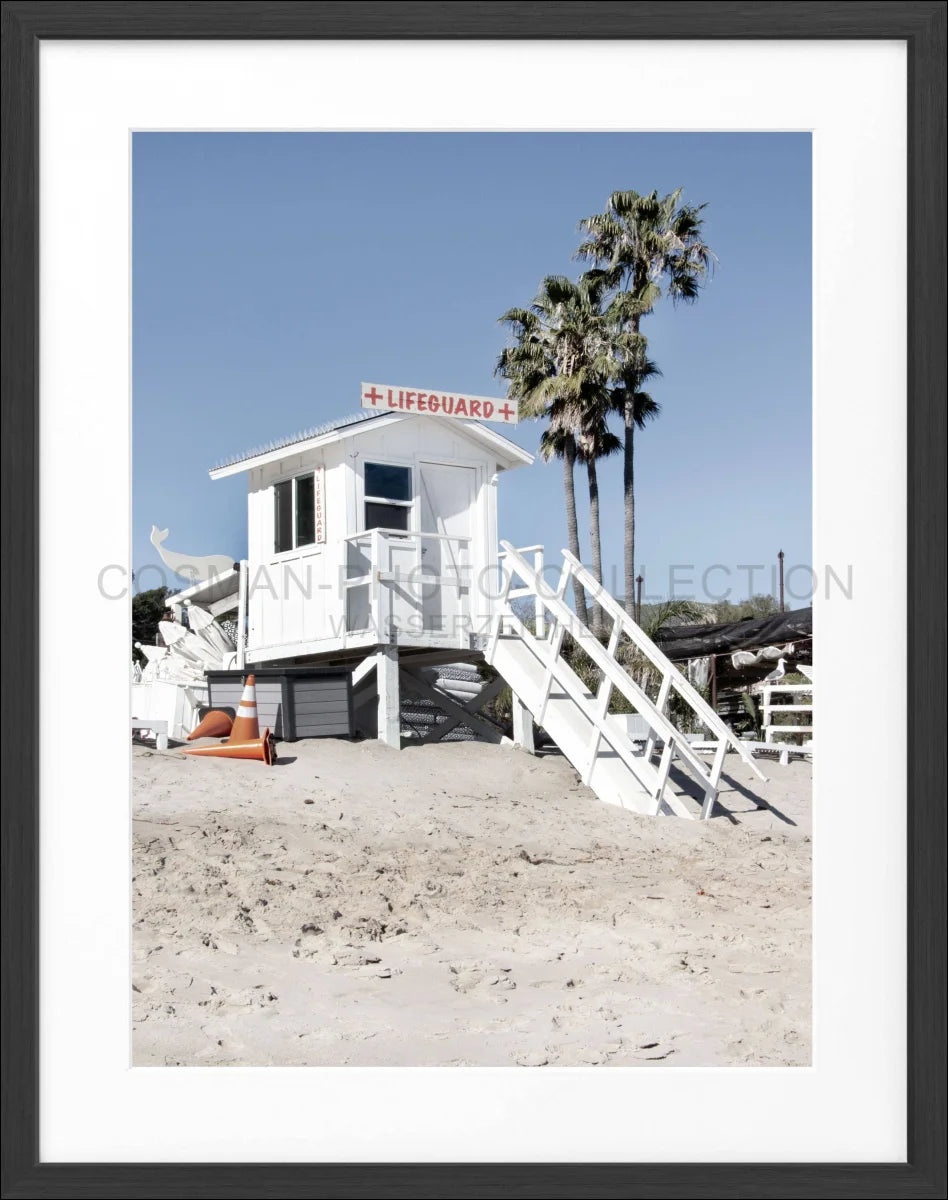 Poster mit Rahmen Kalifornien Malibu ’Beach Lifeguard’ K73