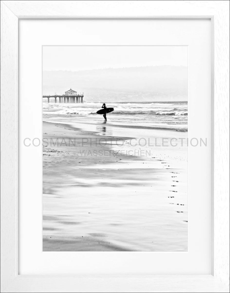 Poster mit Rahmen Kalifornien Manhattan Beach ’Surfer’ K192