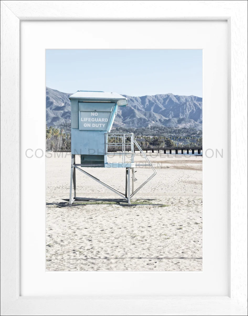 Poster mit Rahmen Kalifornien Santa Barbara ’Lifeguard’ K32