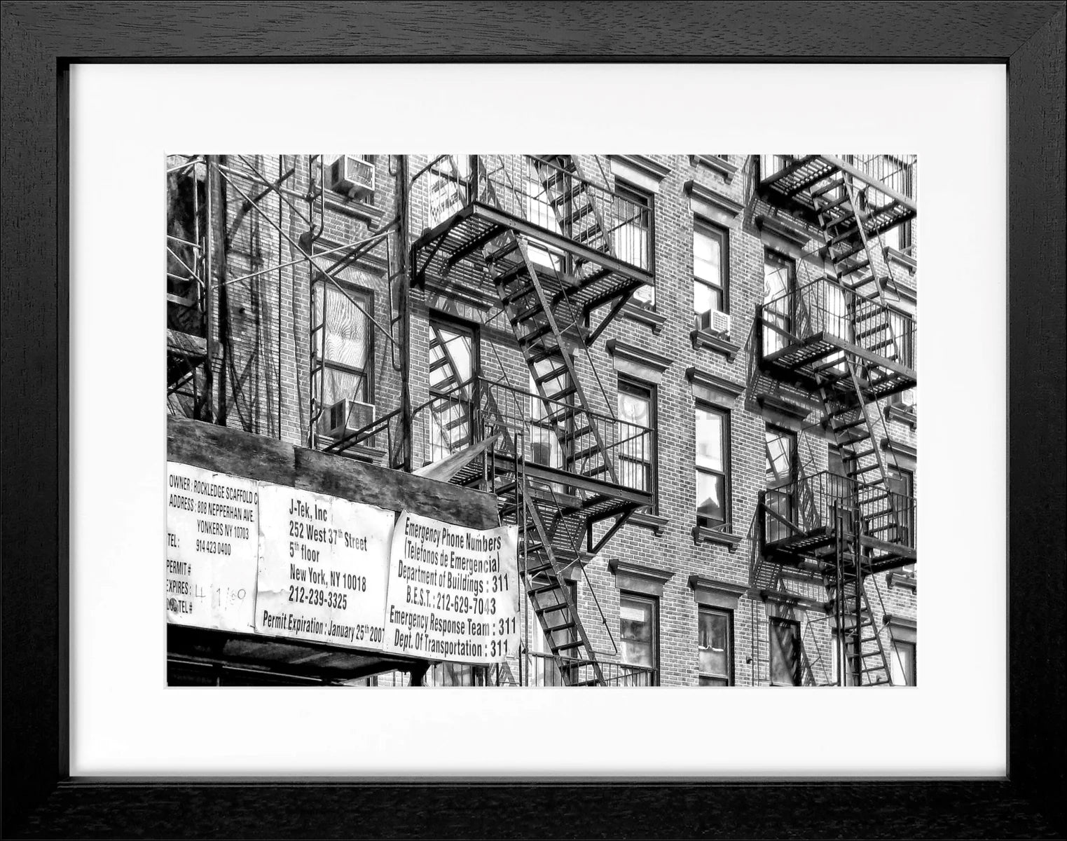 Poster mit Rahmen New York ’Feuertreppen’ NY93 - Wandbilder