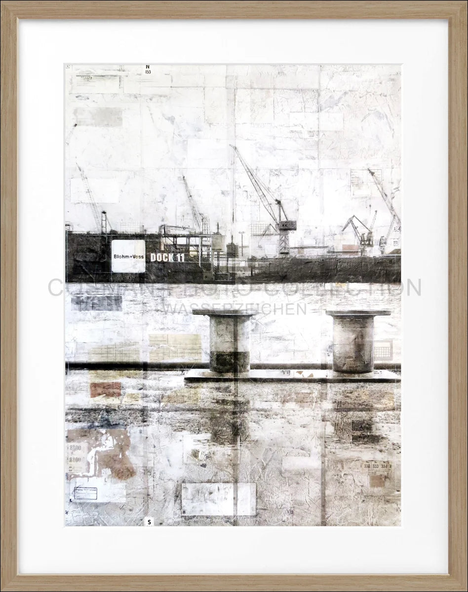 Poster mit Rahmen Poller Hafen Hamburg GM06 - Wandbilder