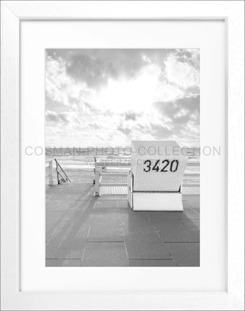 Poster mit Rahmen ’Strandkorb’ Westerland Sylt SY79B