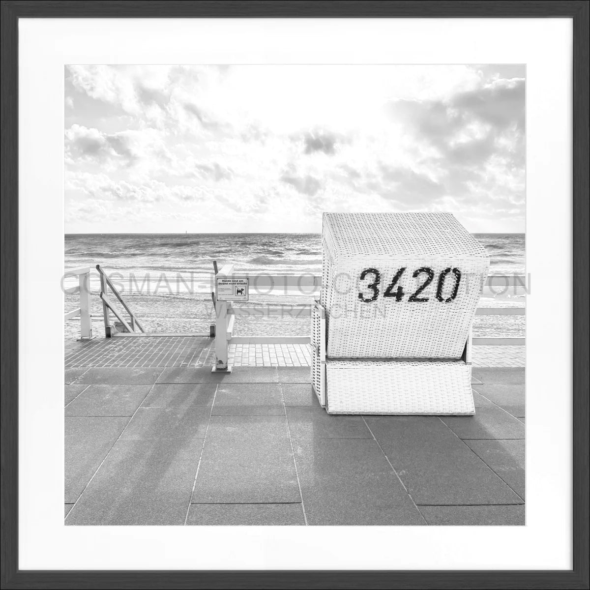 Poster mit Rahmen ’Strandkorb Westerland’ Sylt SY79Q