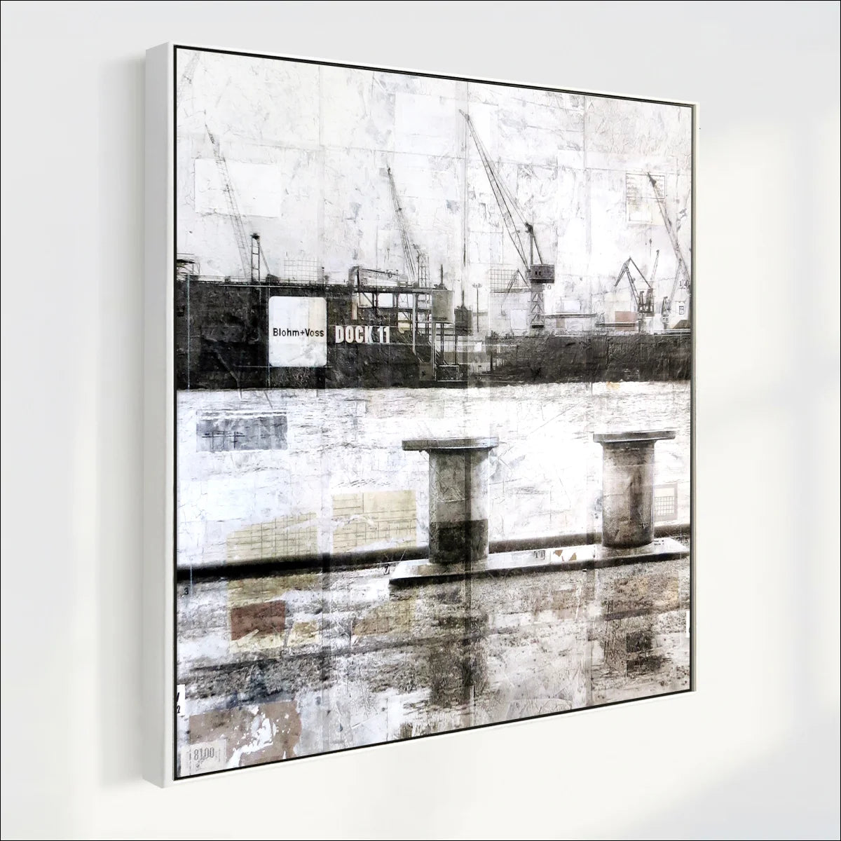 Wandbild GM06Q Hafen Hamburg ’Poller’ - Druck auf Leinwand