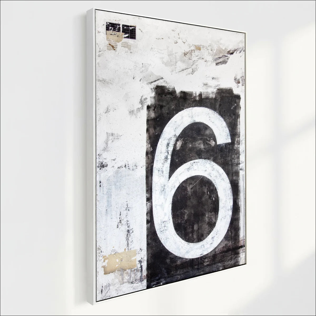 Wandbild GM86 Kunst Zahl ’Sechs’ - Druck auf Leinwand